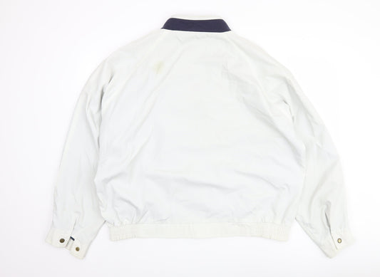 Mens Casuals White XL Bomber Jacket, Zipped Pockets