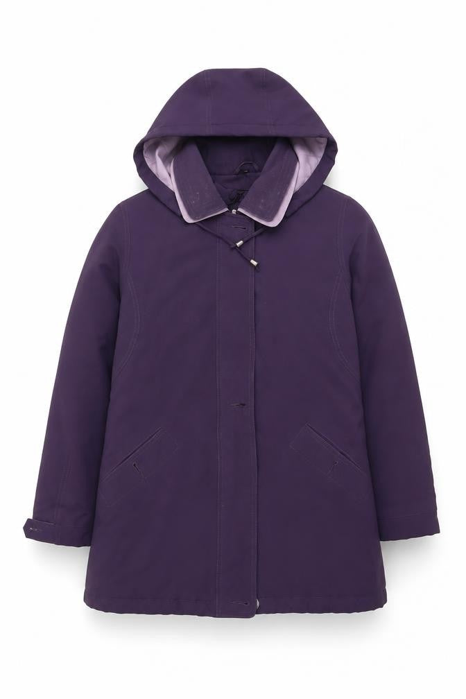 Finesse Women's Purple Hooded Mid-Length Coat Size 14