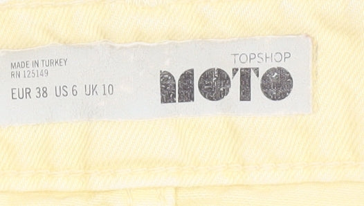 Topshop Women's Yellow Mini Denim Skirt, Size 10