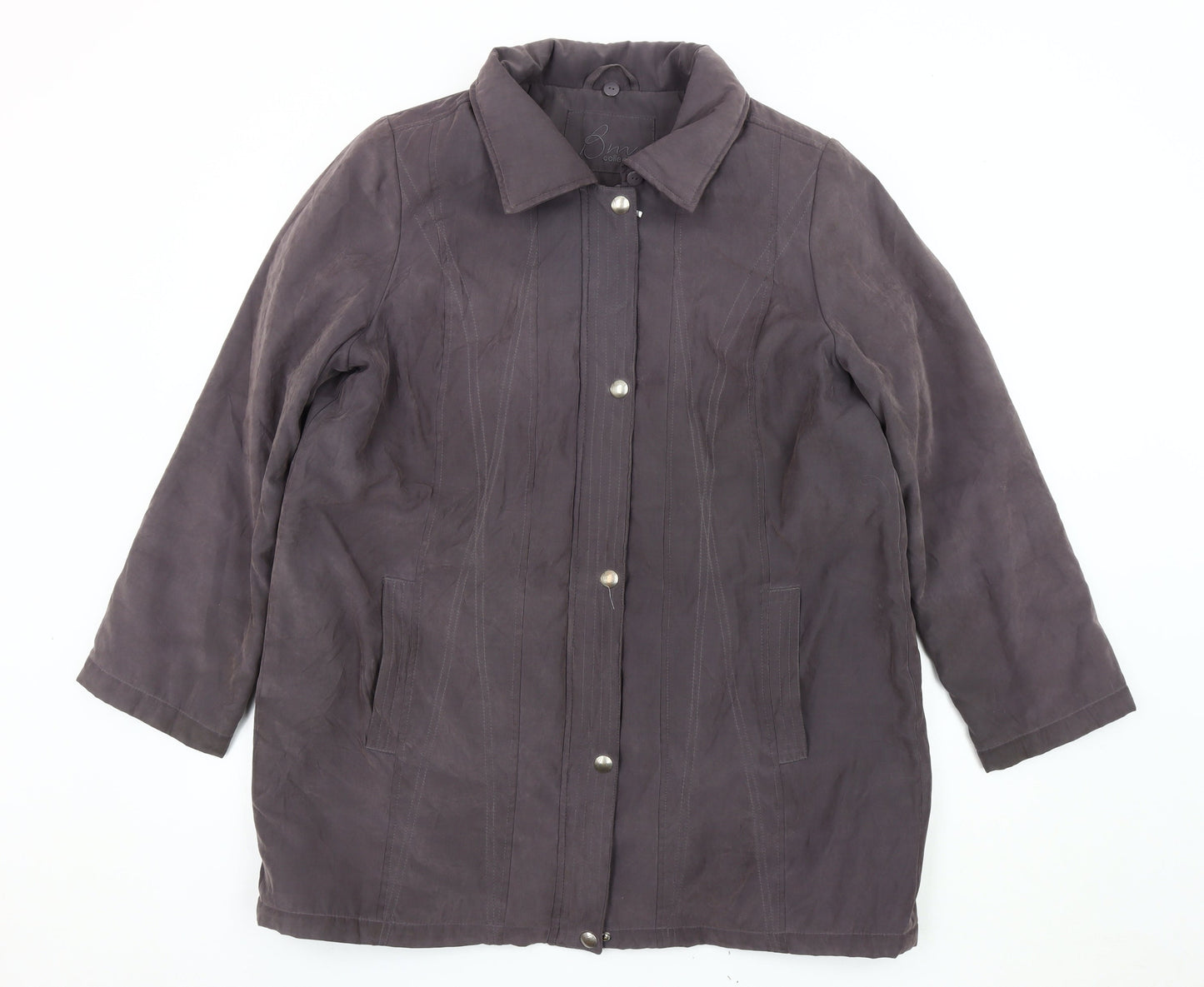 BM Collection Women's Grey Mid-Length Coat Size M