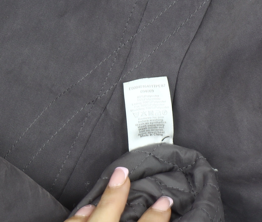 BM Collection Women's Grey Mid-Length Coat Size M