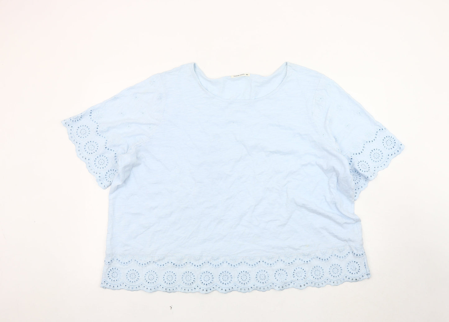 Womens UK Size XL Woolovers Blue 100% Cotton T-Shirt