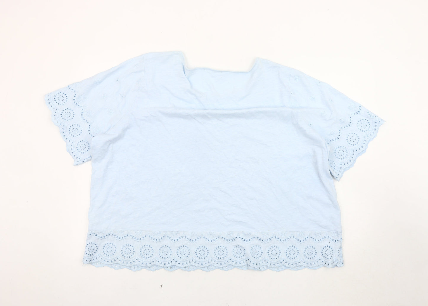 Womens UK Size XL Woolovers Blue 100% Cotton T-Shirt