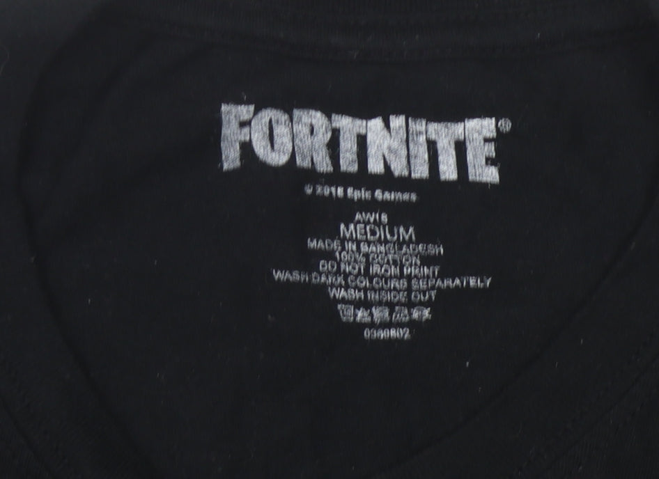 Fortnite Men's Black Graphic Print T-Shirt M