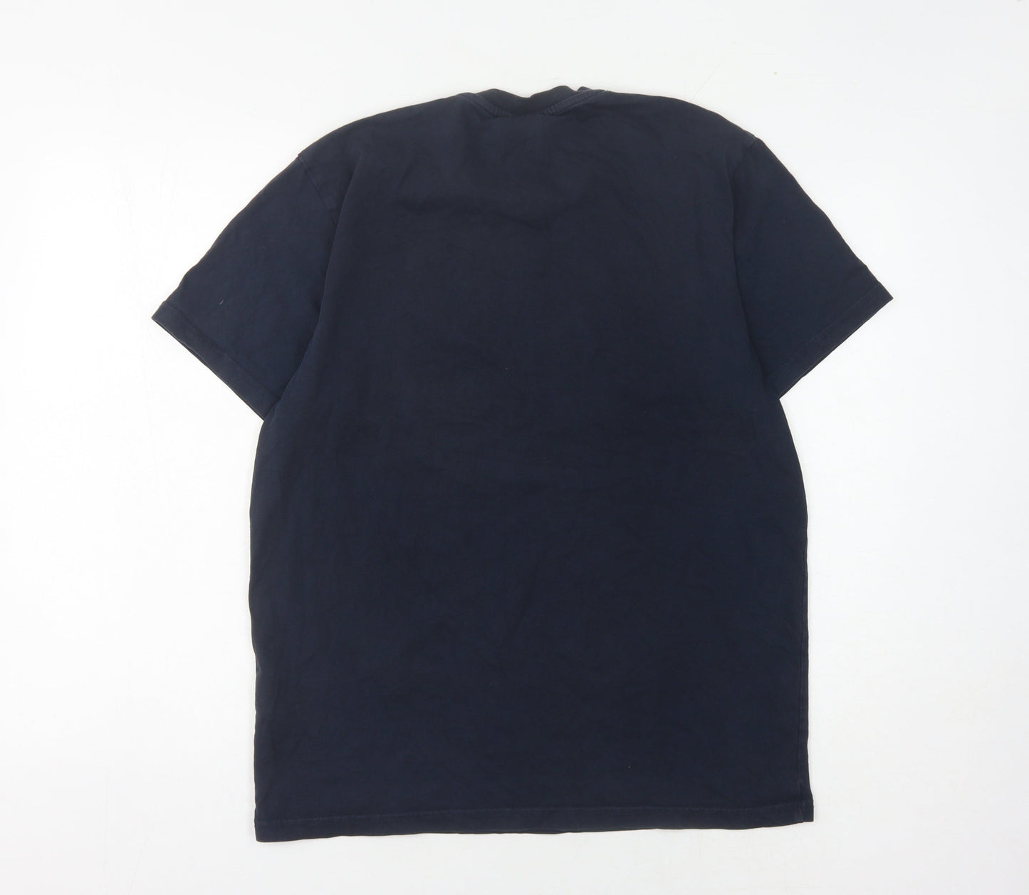 Helly Hansen Men's Blue Logo T-Shirt, L, Cotton