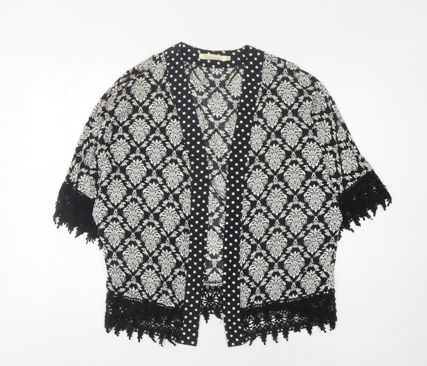 Solitaire Women's Black Kimono Blouse S