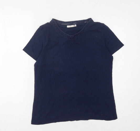 Anna Rose Women's Blue Short Sleeve Basic T-Shirt - M