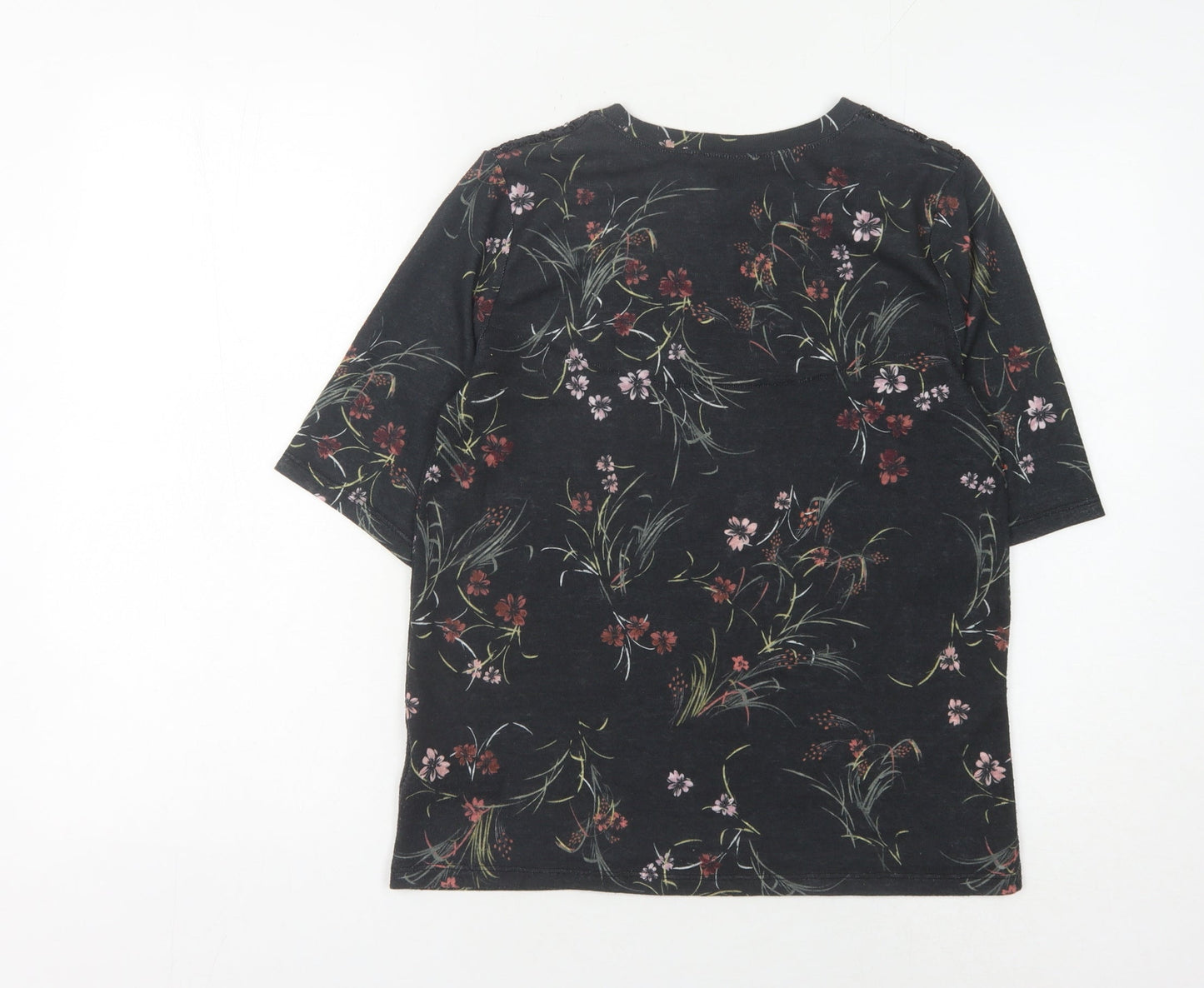 Marks and Spencer Women's Black Floral Lace Tunic Blouse Size 10
