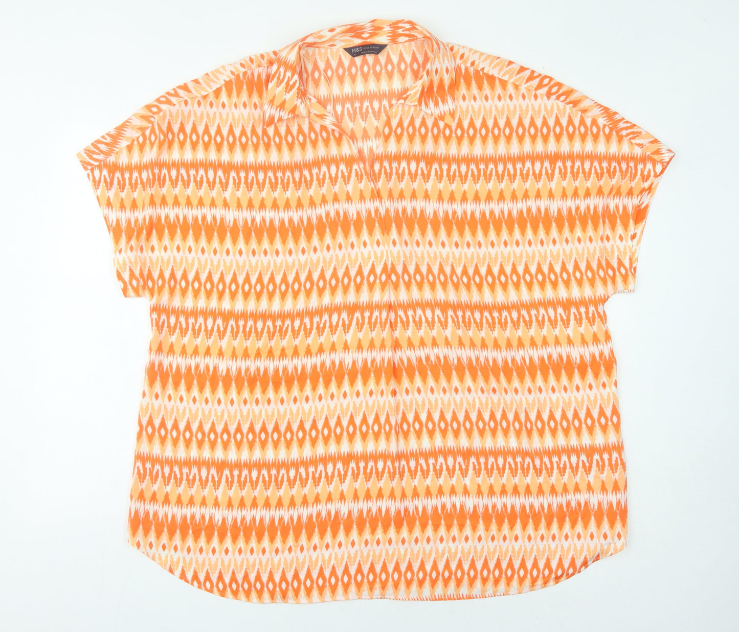 Marks and Spencer Women's Orange Geometric Blouse