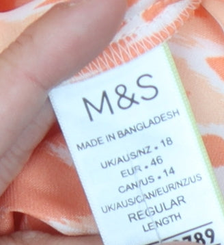 Marks and Spencer Women's Orange Geometric Blouse