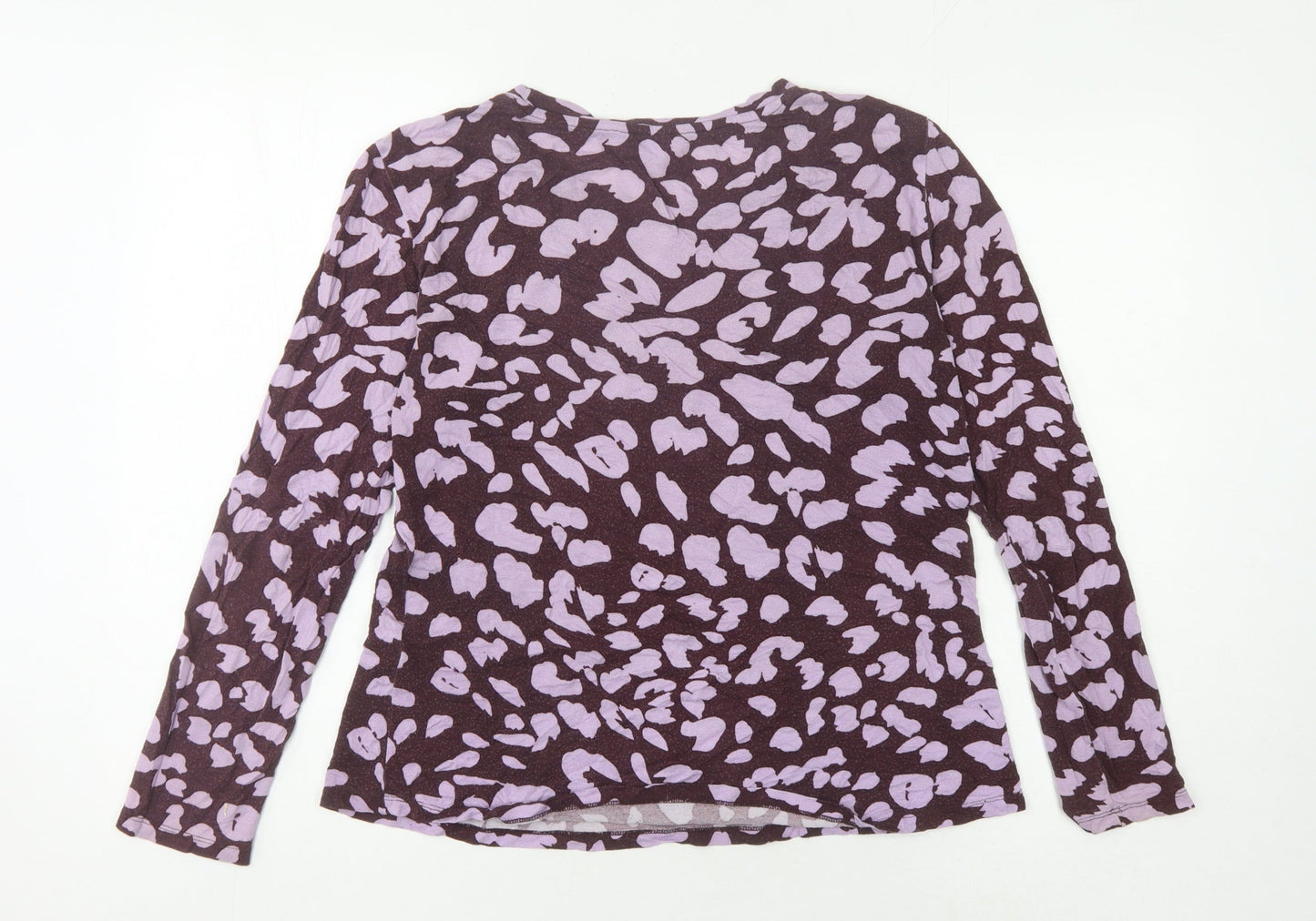 Monki Women's Purple Animal Print Long Sleeve T-Shirt