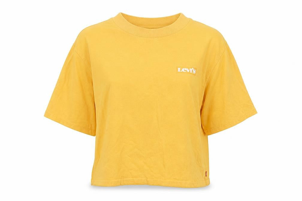 Unisex Adultss UK Size XS Levi's Yellow 100% Cotton T-Shirt