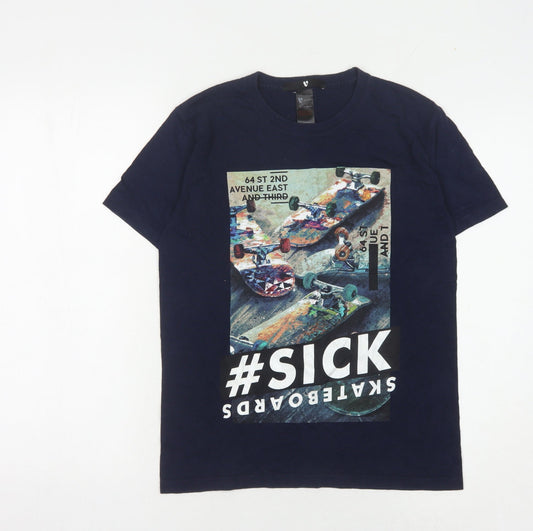 Very Boys Blue Skateboard Graphic T-Shirt 12-13 Years