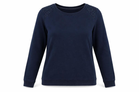 Womens UK 14 Regular Fat Face Blue Pullover Sweatshirt