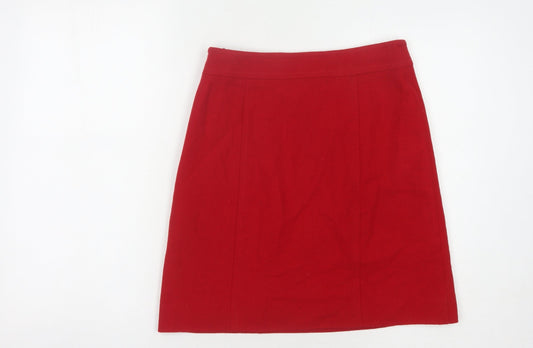 Hobbs Women's Red Wool Skirt Size 8