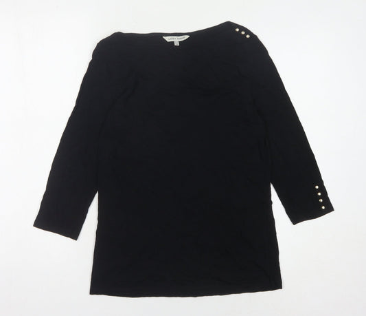 Laura Ashley Women's Black Boat Neck Blouse Size 12