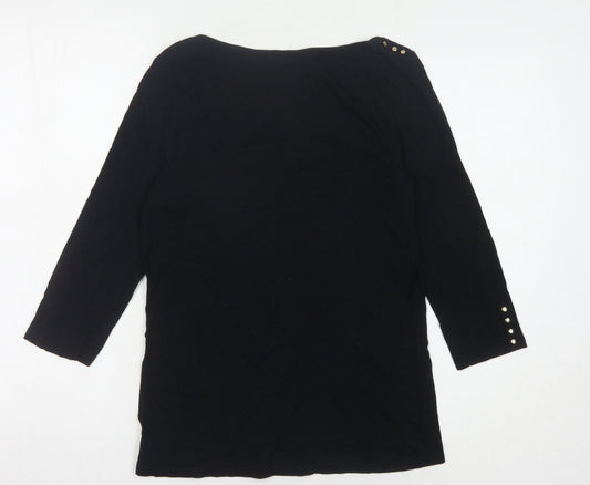Laura Ashley Women's Black Boat Neck Blouse Size 12