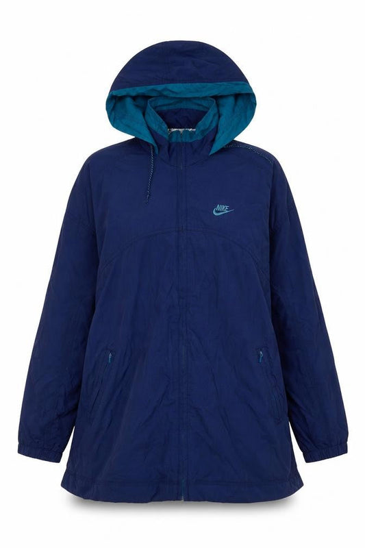 Womens UK Size L Relaxed Nike Blue Nylon Jacket