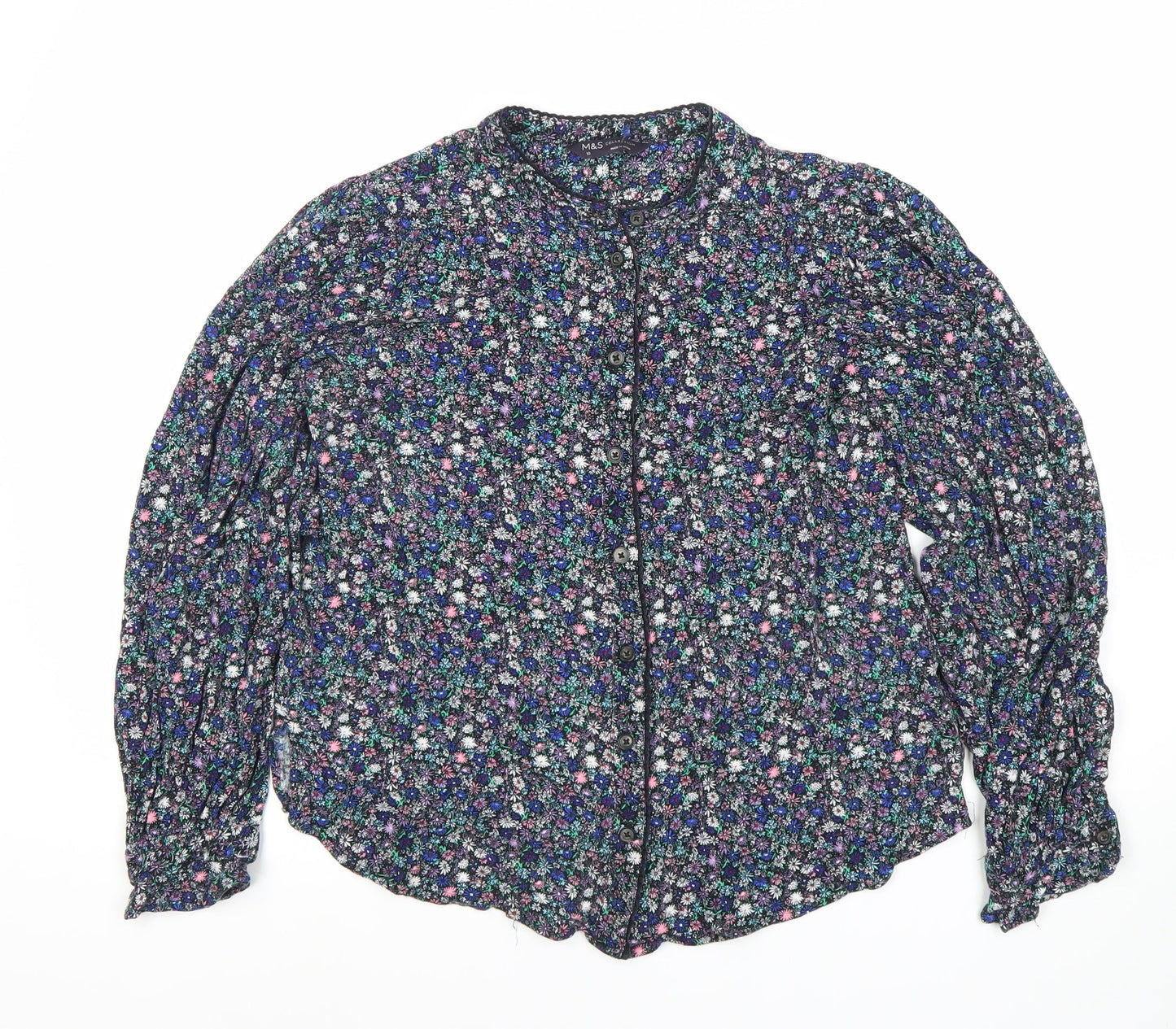 M&S Women's Multicoloured Floral Blouse Size 10
