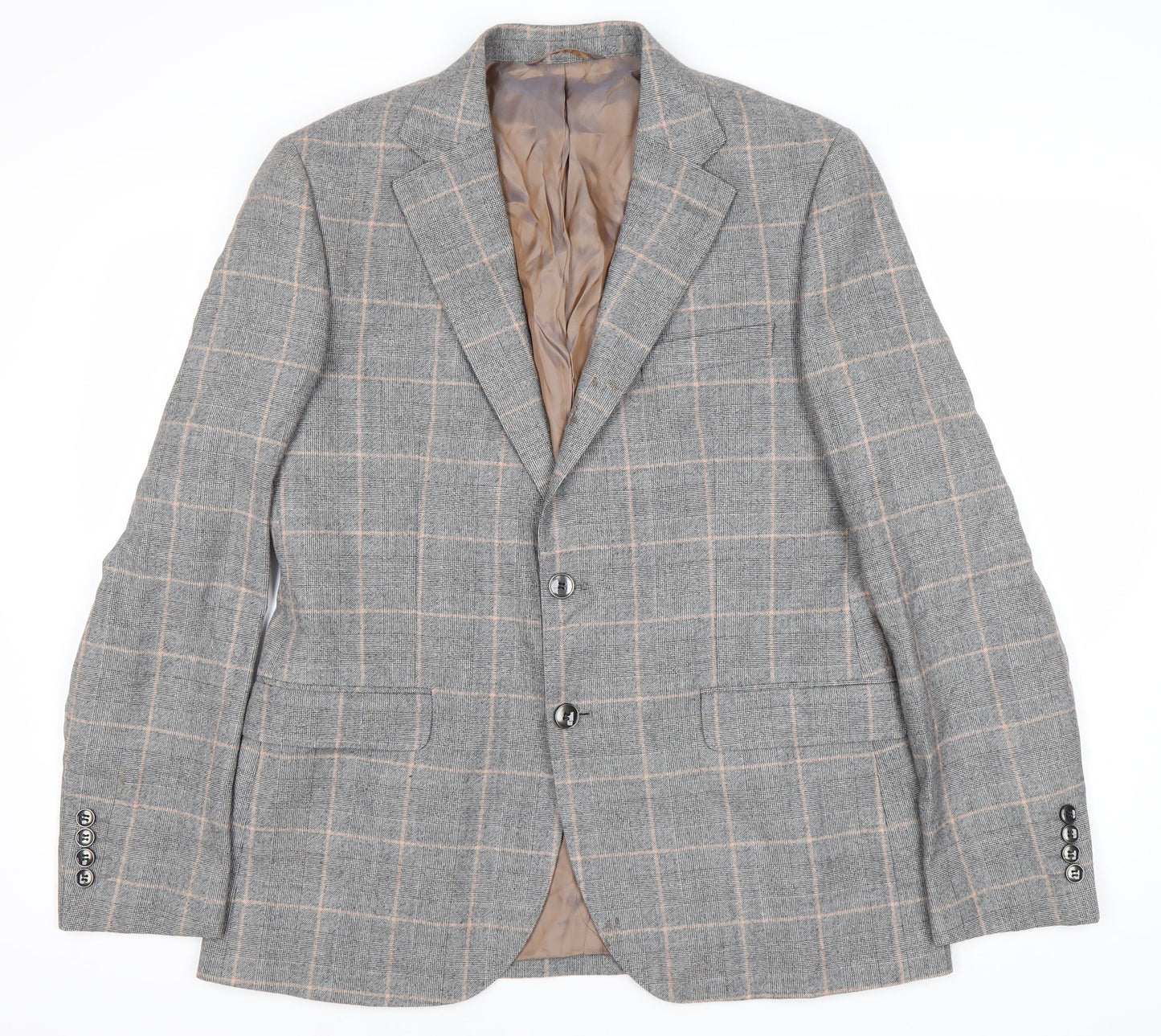 Carlo Barbera Men's Grey Check Blazer, 42 Regular Fit