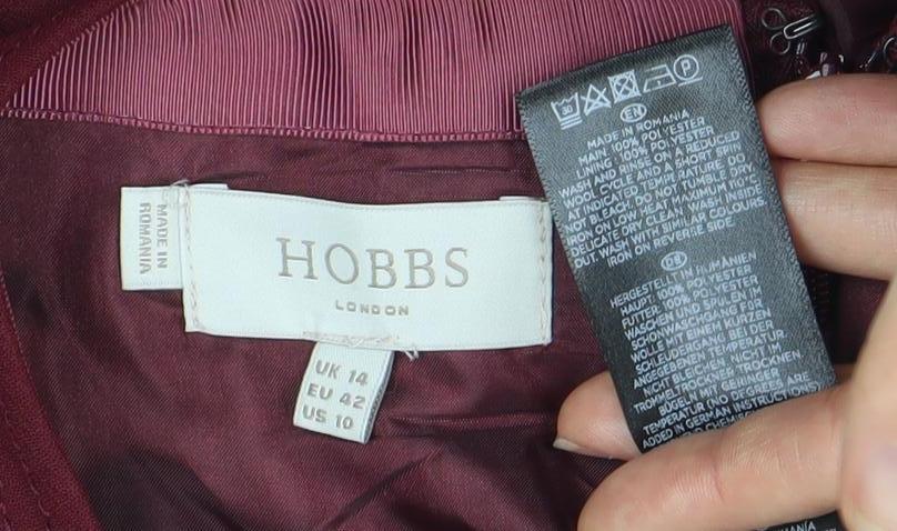 Hobbs Women's Red Pencil Skirt, Size M, Versatile & Lined