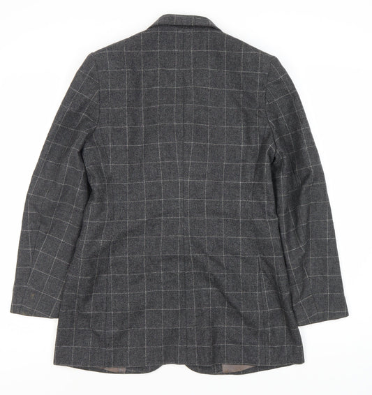 James Meade Women's Grey Check Blazer, Size 12, Formal