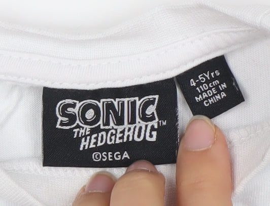 Sega Boys White Sonic Graphic T-Shirt 4-5 Years