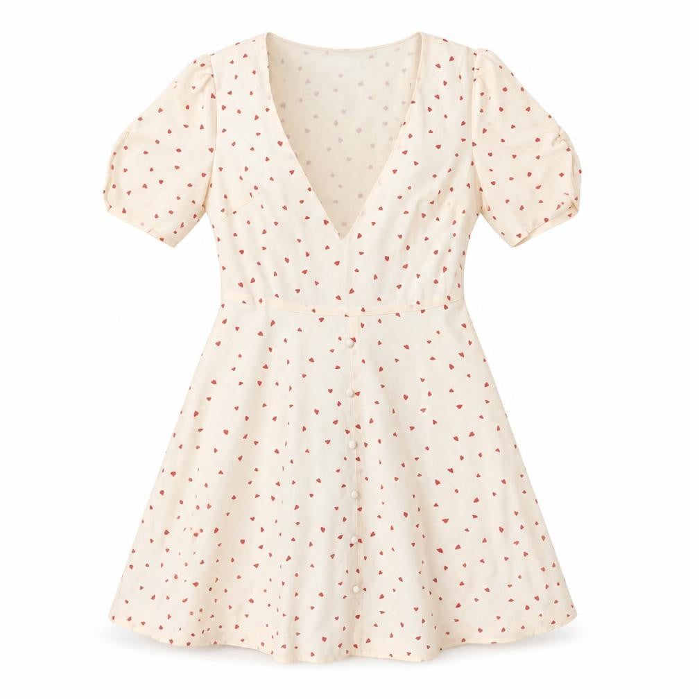 Eight Paris Women's White A-Line Puff Sleeve Dress S