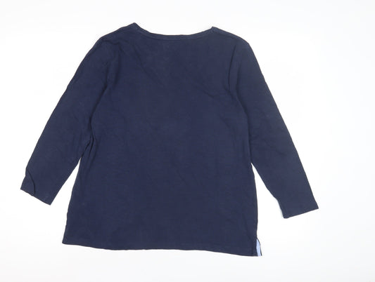 Crew Clothing Company Women's Blue Basic T-Shirt Size 12