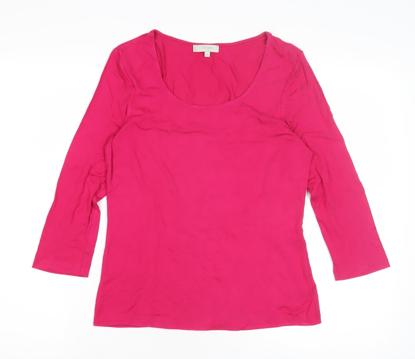 Hobbs Women's Pink Cotton 3/4 Sleeve T-Shirt M