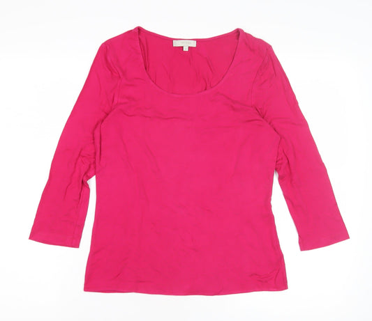 Hobbs Women's Pink Cotton 3/4 Sleeve T-Shirt M
