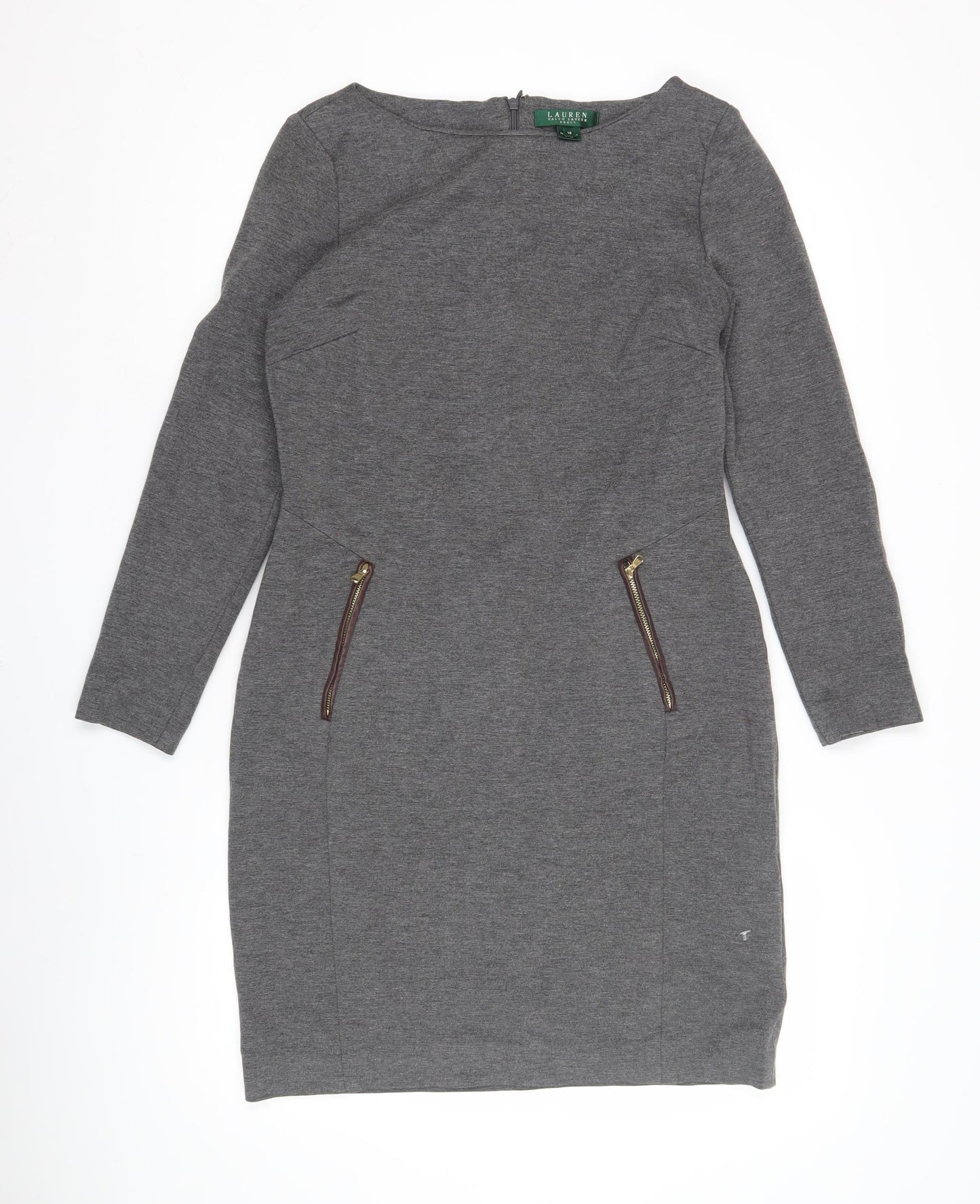 Ralph Lauren Women's Grey Long Sleeve Dress Size 10