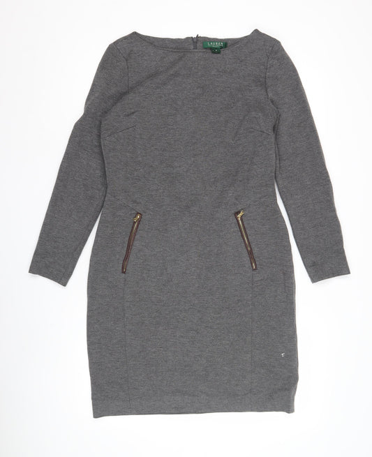 Ralph Lauren Women's Grey Long Sleeve Dress Size 10