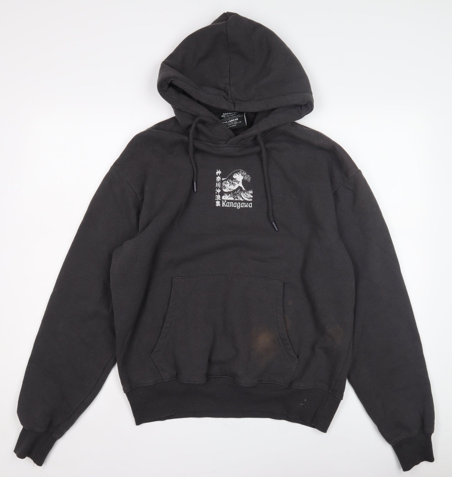 Pull&Bear Art Print Men's Black Hoodie S