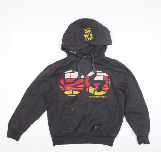 Haywire Boys Black Graphic Hoodie L Pullover Casual