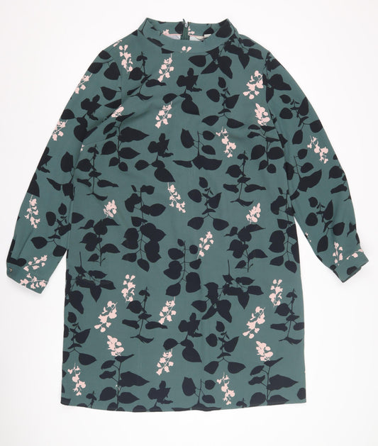 Boden Women's Green Floral Shift Dress Size 14