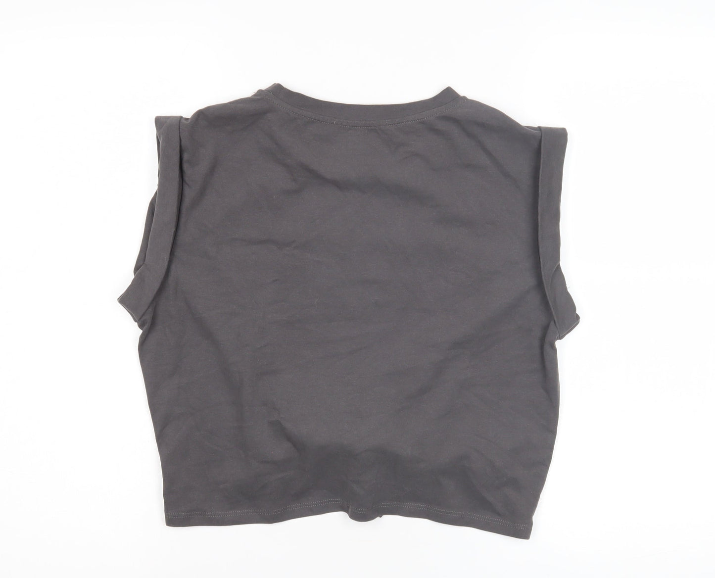 Cider Women's Grey Sleeveless Tie T-Shirt Size S
