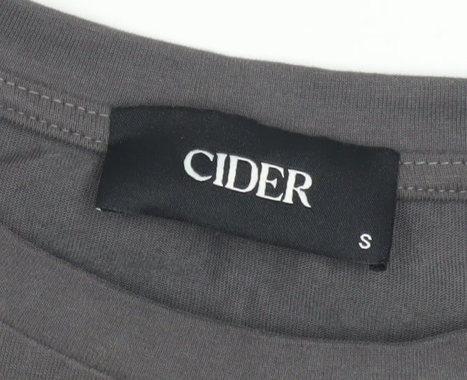 Cider Women's Grey Sleeveless Tie T-Shirt Size S