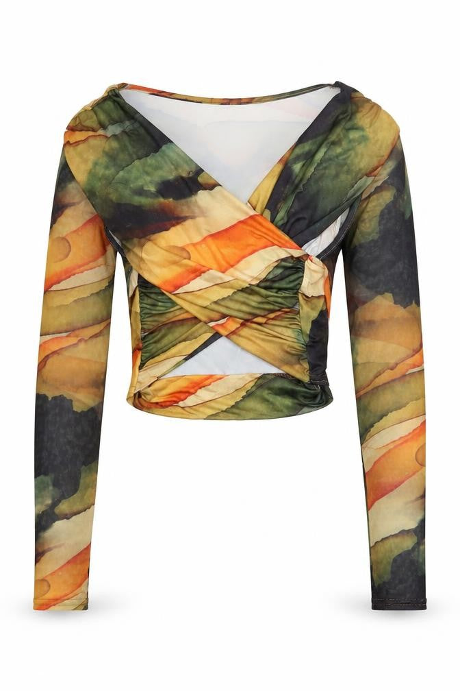 Front view of I Saw It First Women's Multi Cropped Top, size 8