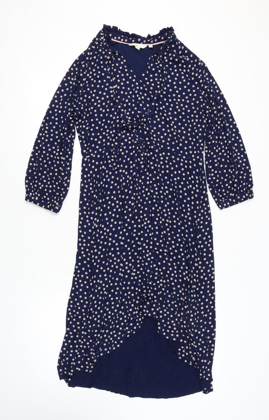 Boden Women's Blue Polka Dot Midi A-Line Dress Size 16