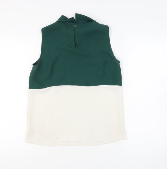 Hobbs Women's Green Colourblock Blouse Size 10