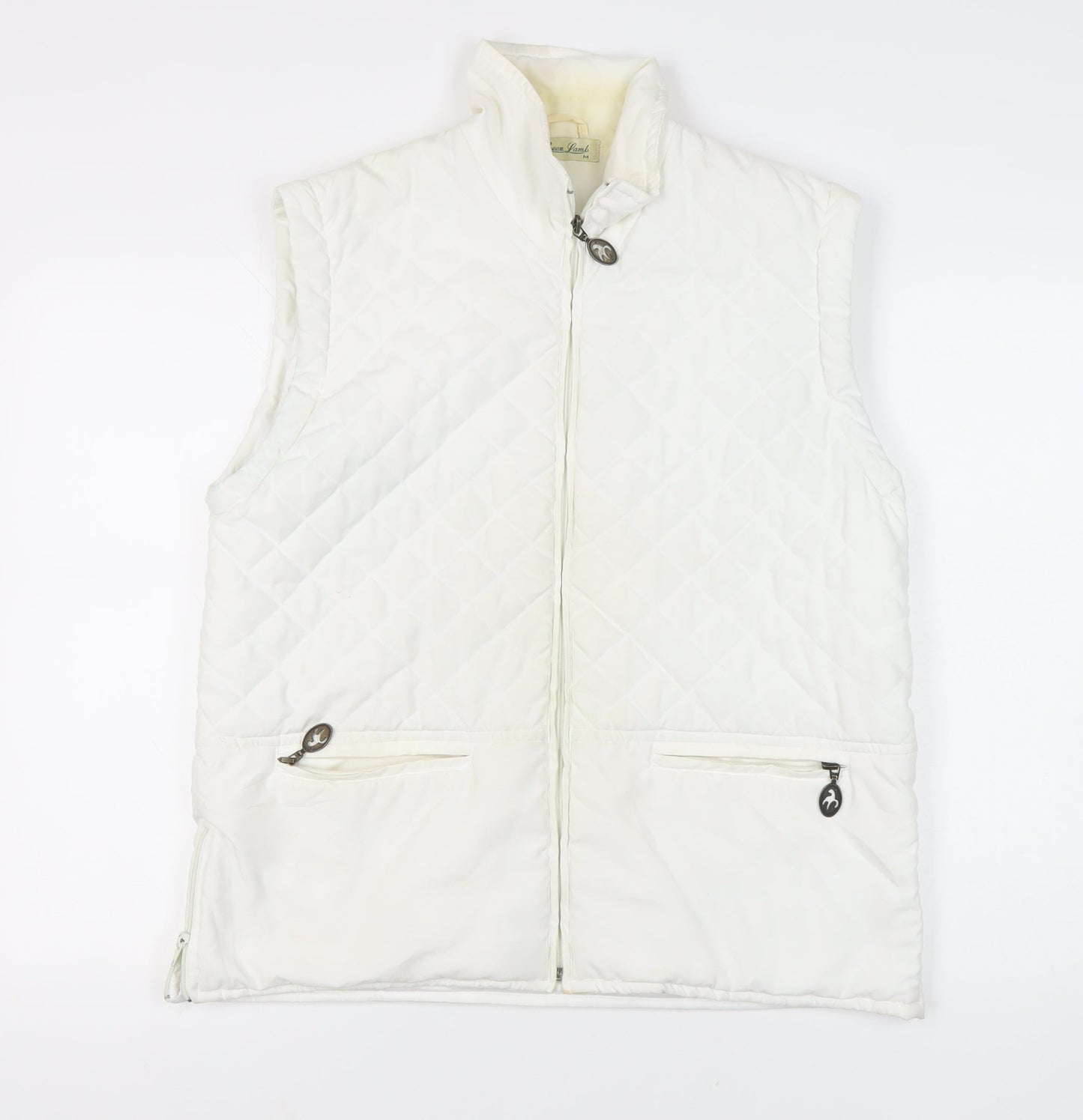 Green Lamb Women's White Quilted Waistcoat M