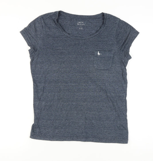 Jack Wills Women's Blue T-Shirt Size 10 Casual
