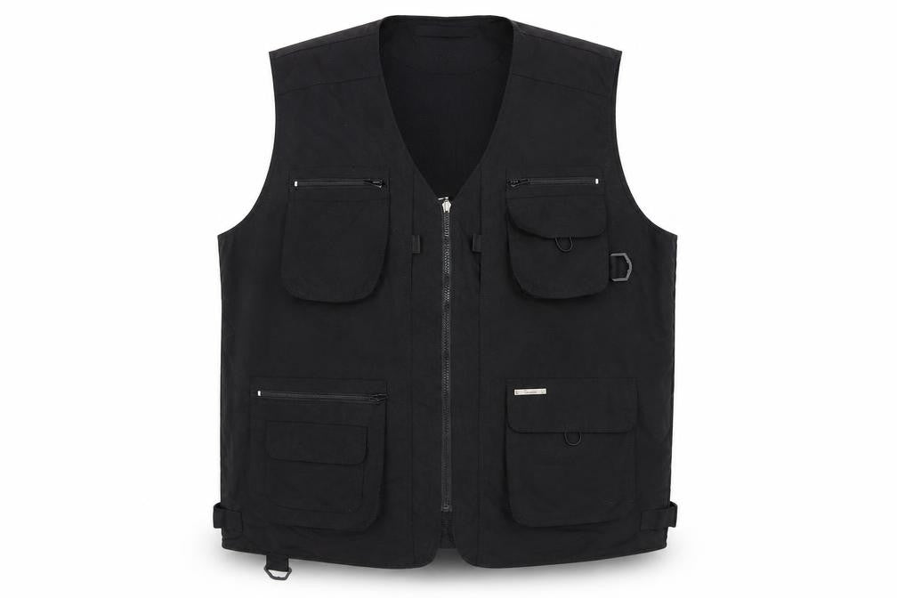 Womens UK Size XL Regular Champion Black Cotton Blend Waistcoat