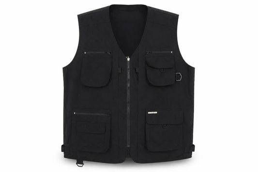 Womens UK Size XL Regular Champion Black Cotton Blend Waistcoat