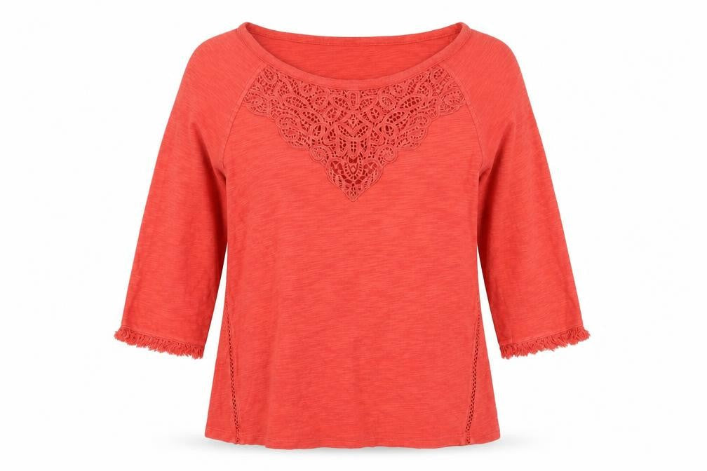 Marks and Spencer Women's Red 3/4 Sleeve T-Shirt