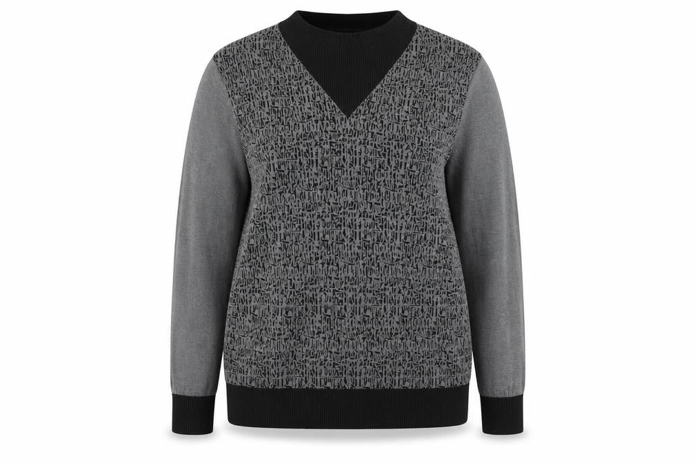 LILANZ Womens Grey Geometric Pullover Jumper Size 20