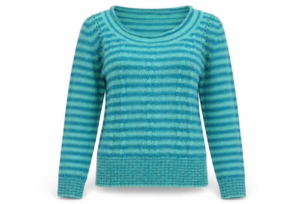 FatFace Women’s Blue Striped Cowl Neck Jumper Size 12