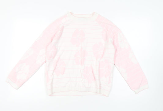 Crew Clothing Women’s Pink Floral Pullover Jumper Size 12