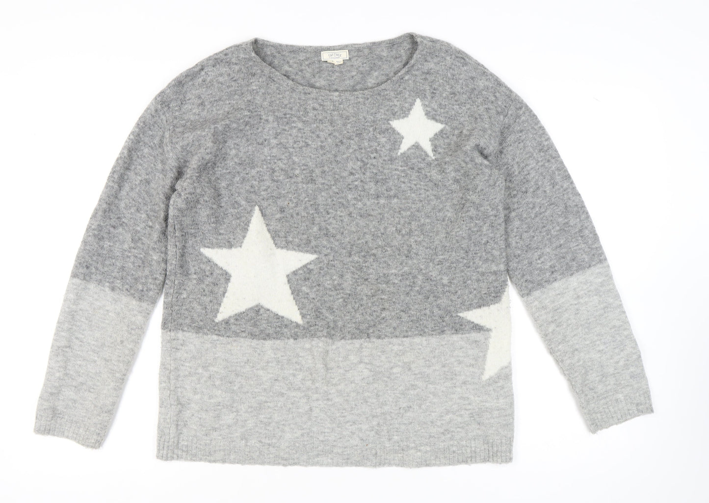Fat Face Women's Grey Star Pullover Jumper Size 12